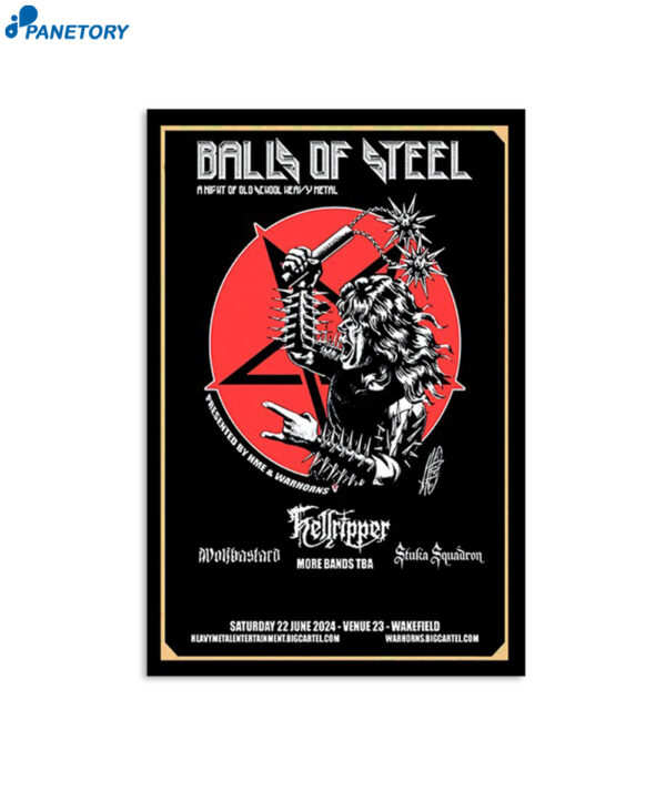 Hellripper Balls Of Steel Wakefield June 22 2024 Venue Poster