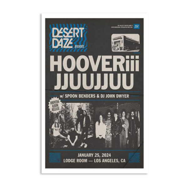 Hooveriii & Jjuujjuu Jan 25 2024 Lodge Room Los Angeles Ca Poster
