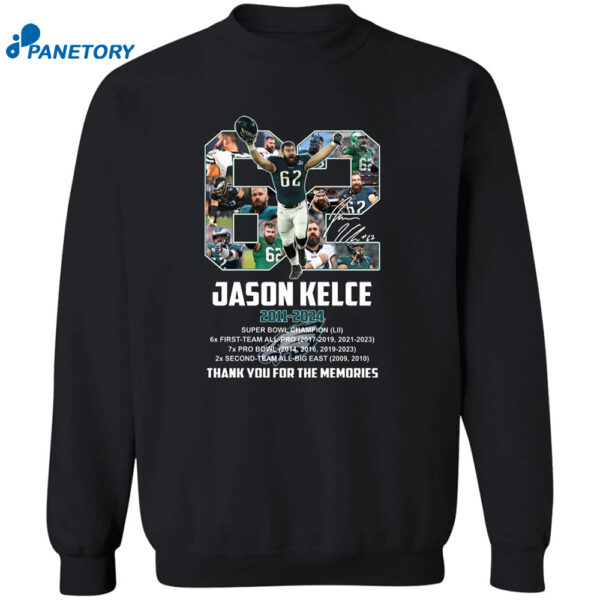Jason Kelce 2011-2024 Thanks You For The Memories Shirt 2