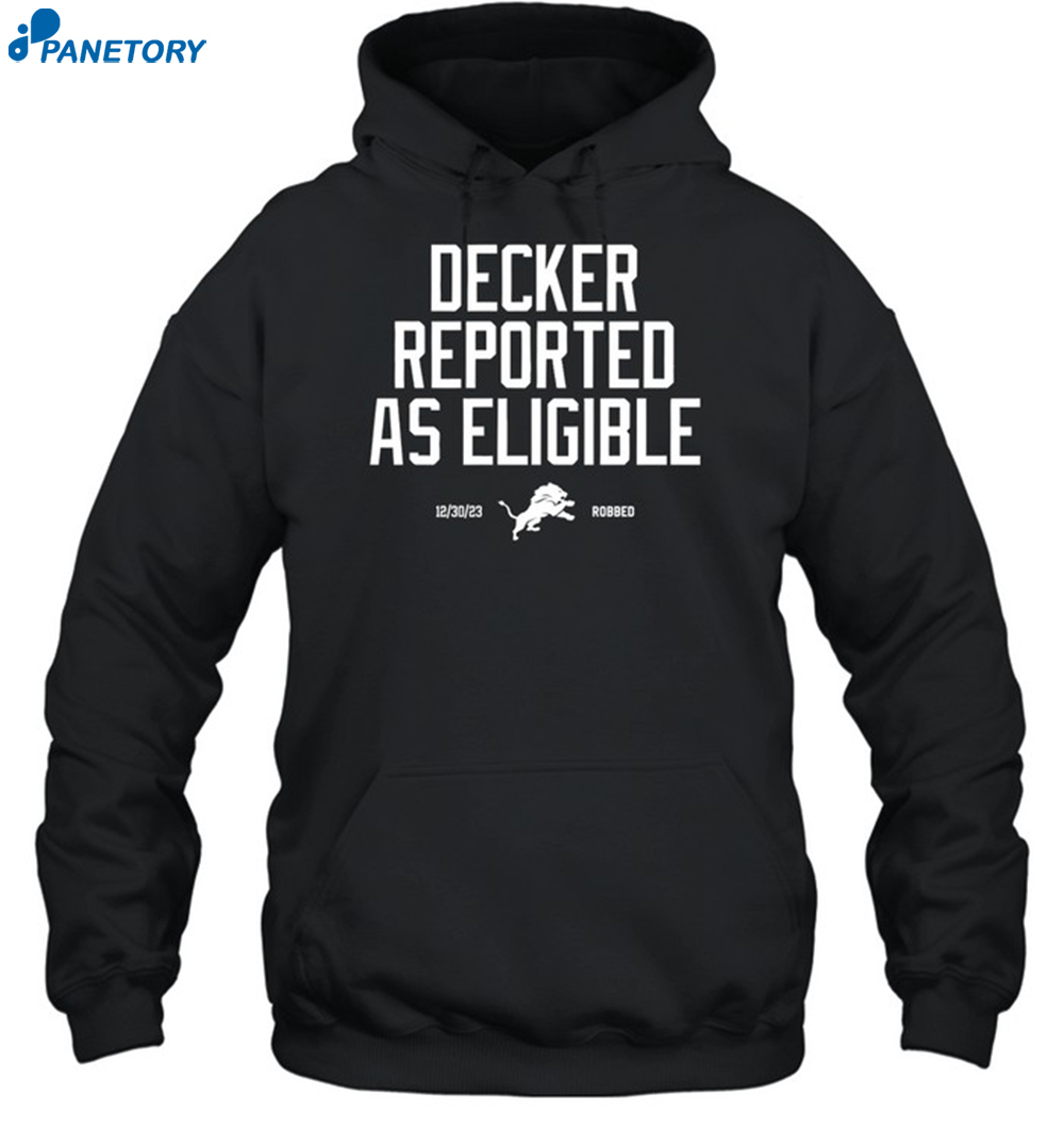 Lions Robbed Decker Reported As Eligible Shirt 7 Lions Robbed Decker Reported As Eligible Shirt 2