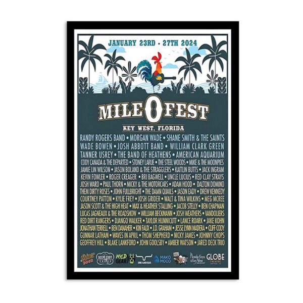 Mile 0 Fest Key West Fl Jan 23-27 2024 Poster