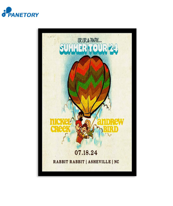 Nickel Creek & Andrew Bird Rabbit Rabbit Asheville Nc July 18 2024 Event Poster