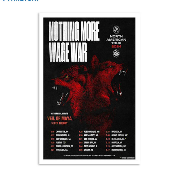 Nothing More 2024 North American Tour Poster
