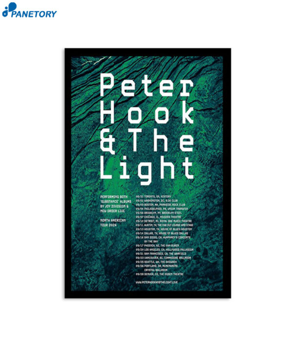 Peter Hook & The Light North American Tour 2024 Poster