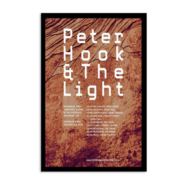 Peter Hook And The Light 2024 Australia & New Zealand Tour Poster