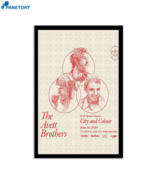 Philadelphia Pa May 16 2024 The Avett Brothers Tour Poster