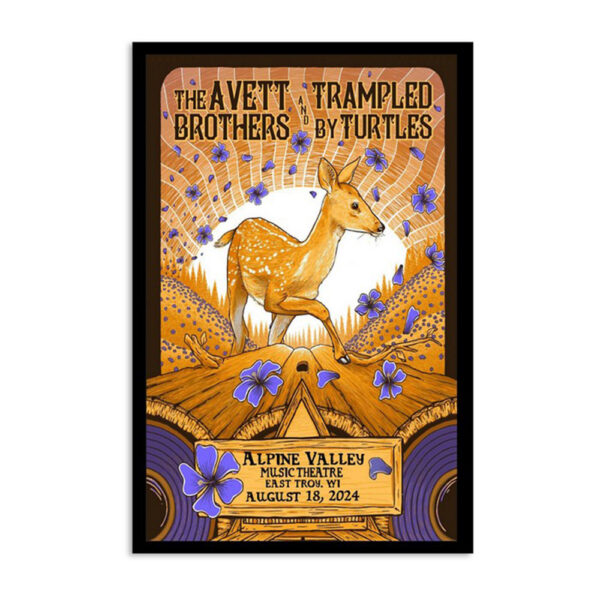 The Avett Brothers Aug 18 2024 East Troy Wi Poster