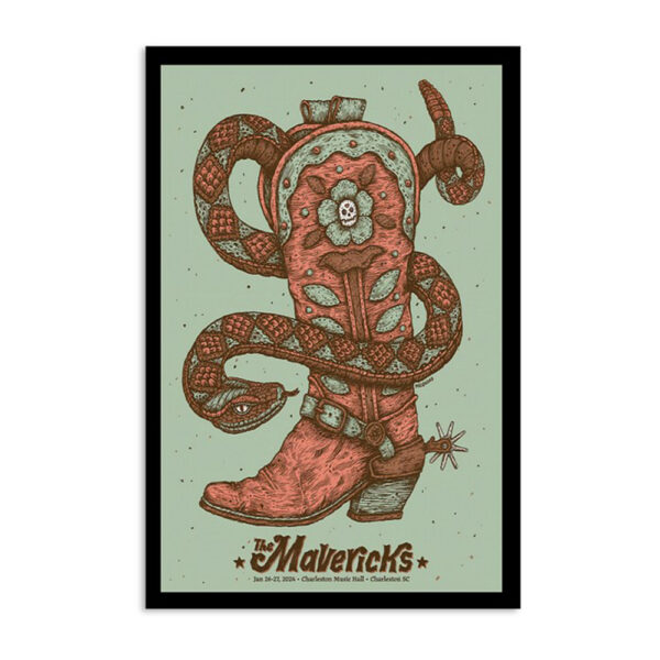 The Mavericks Jan 26-27 2024 Concert Charleston Music Hall Charleston SC Poster