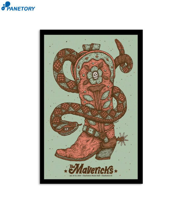 The Mavericks Jan 26-27 2024 Concert Charleston Music Hall Charleston SC Poster
