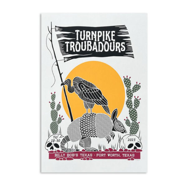 Turnpike Troubadours Dec 28-30 2023 Billy Bod's Fort Worth Texas Poster