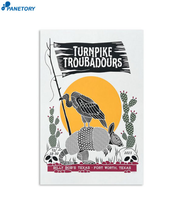 Turnpike Troubadours Dec 28-30 2023 Billy Bod's Fort Worth Texas Poster