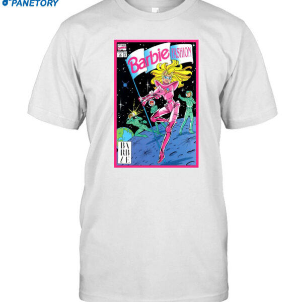 Barbie On Moon Landing Comic Book Shirt