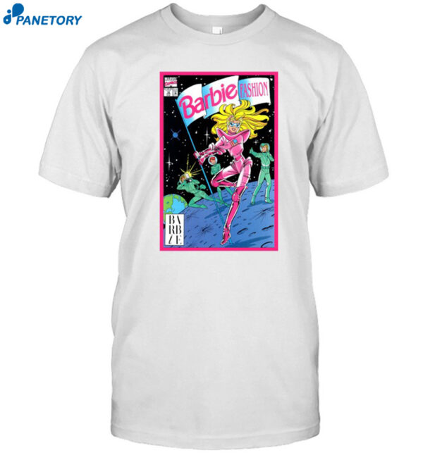 Barbie On Moon Landing Comic Book Shirt