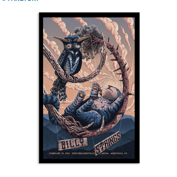 Billy Strings Arena Asheville Nc Feb 18 2024 Poster