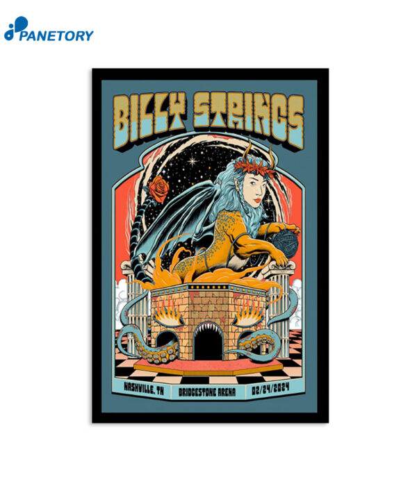 Billy Strings February 24 Nashville Tn Bridgestone Arena Poster
