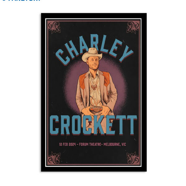 Charley Crockett Show Poster Melbourne Vic 2-12-2024 Poster