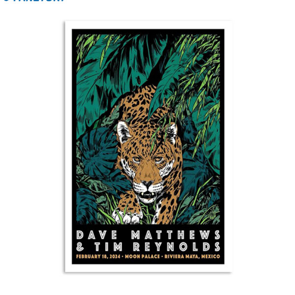 Dave Matthews Band & Tim Reynolds Moon Palace Riviera Maya Mexico Feb 18 2024 Poster