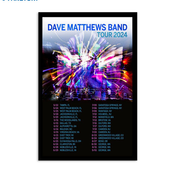 Dave Matthews Band Tour 2024 Poster