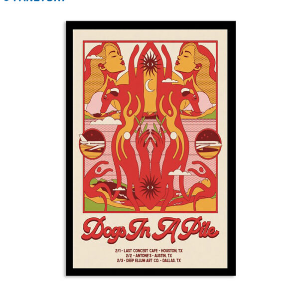 Dogs In A Pile 24 Antone's Texas Poster