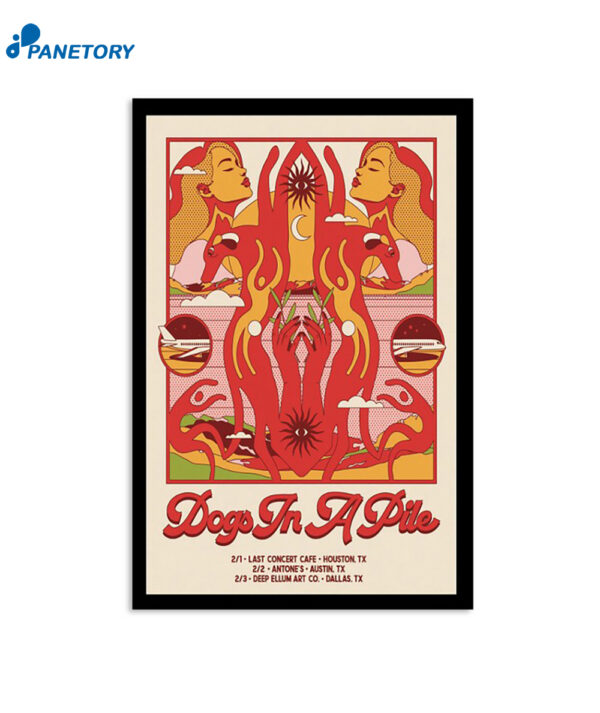 Dogs In A Pile 24 Antone's Texas Poster