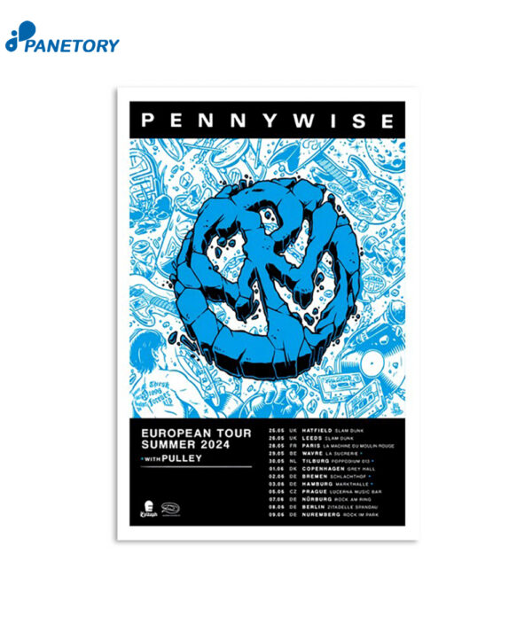 Pennywise Concert Tour 2024 With Pulley Poster