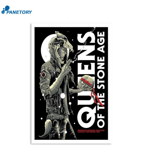 Queens Of The Stone Age February 24 2024 Broadwater Parklands Gold Coast Australia Poster
