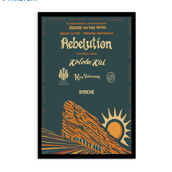Rebelution Red Rocks Amphitheatre Morrison Co August 24 2024 Poster