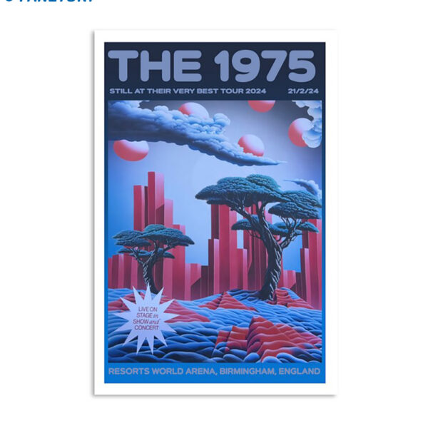 The 1975 Show Poster Birmingham England February 21 2024 Poster
