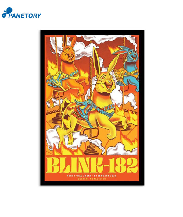 Tour 2024 Blink-182 Perth Australia Poster