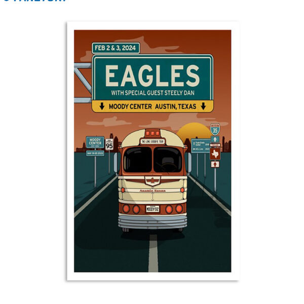 Tour 2024 Eagles Moody Center Poster