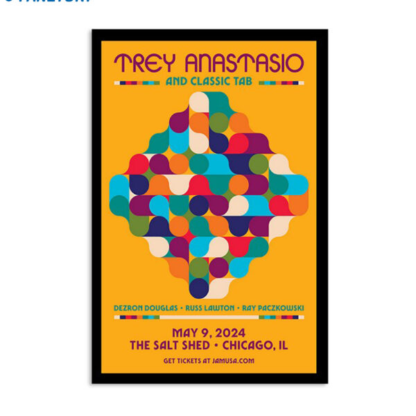 Trey Anastasio Show Chicago Il 5-9-2024 Poster