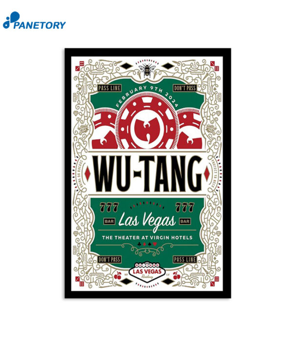 Wu Tang Clan Las Vegas The Theater At Virgin Hotels 9 Feb 2024 Poster