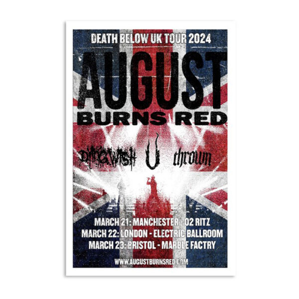August Burns Red Death Below Uk 2024 Poster