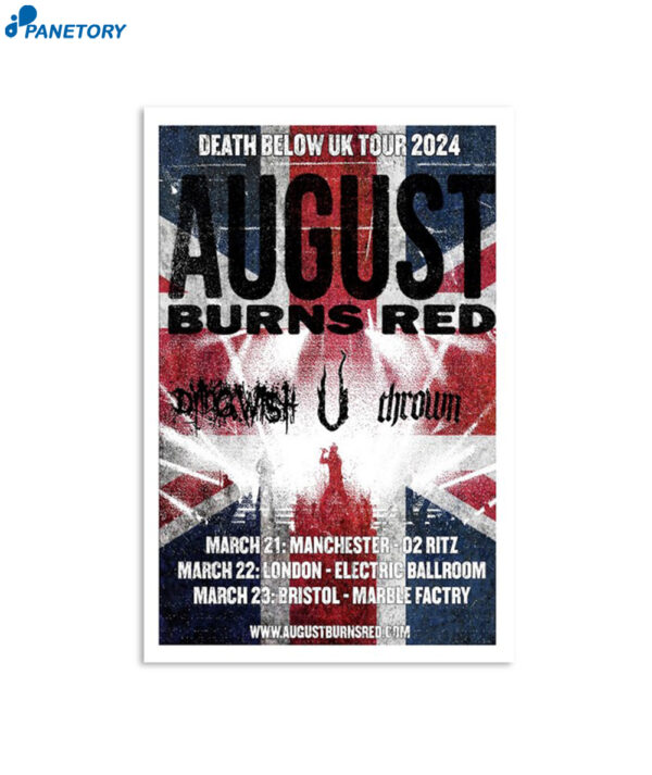 August Burns Red Death Below Uk 2024 Poster