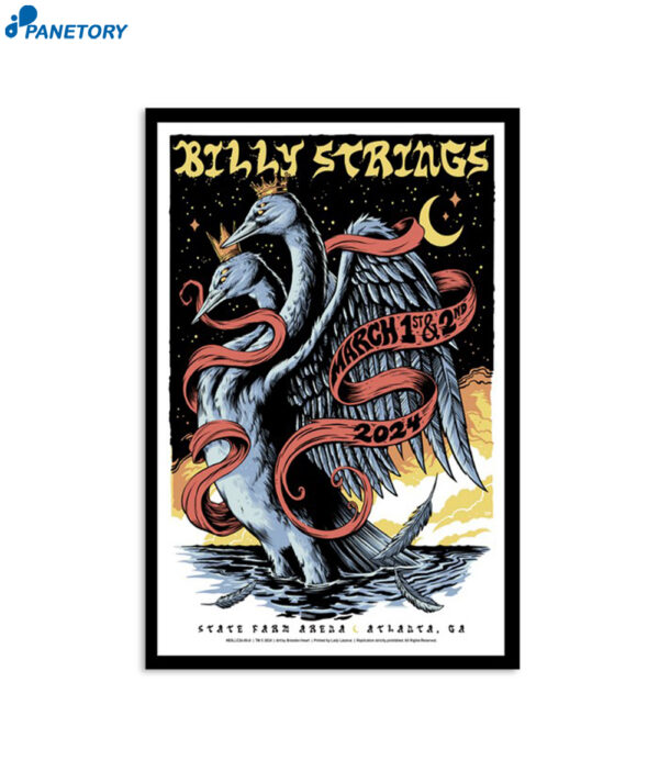 Billy Strings Mar 1St-2Nd 2024 Atlanta Ga Poster