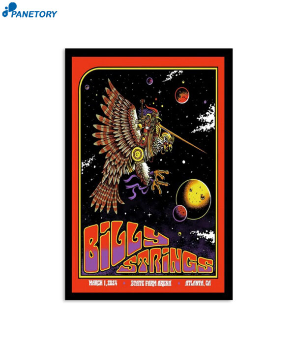 Billy Strings March 1 Atlanta Ga State Farm Arena Poster
