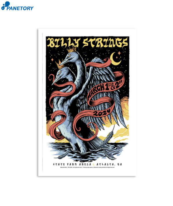 Billy Strings State Farm Arena Atlanta Ga March 1 & 2 2024 Poster