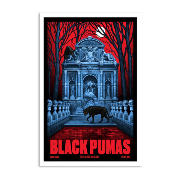 Black Pumas Show Paris France March 15 2024 Poster