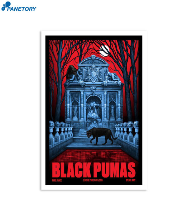 Black Pumas Show Paris France March 15 2024 Poster