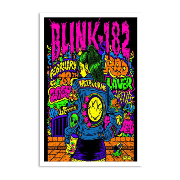 Blink-182 Rod Laver Arena Melbourne Australia Feb 29th Poster