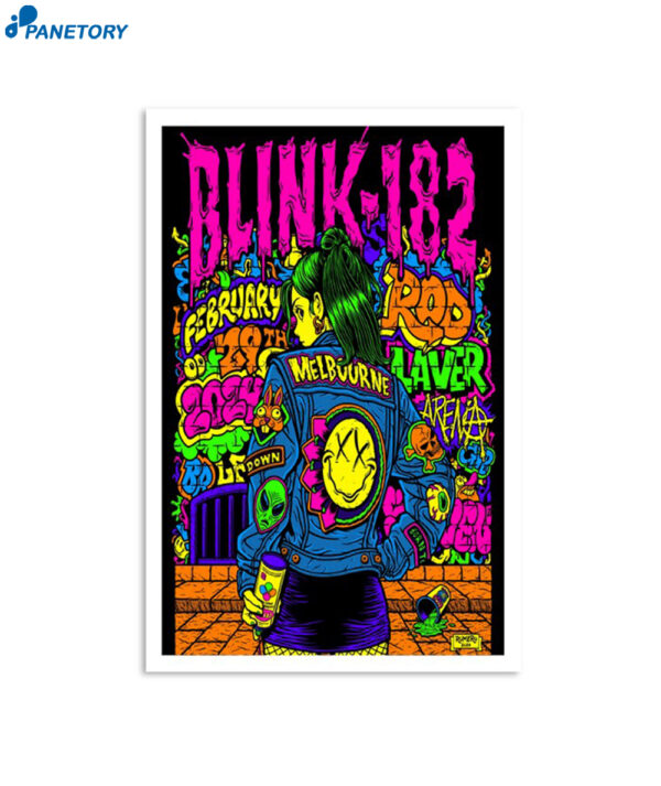 Blink-182 Rod Laver Arena Melbourne Australia Feb 29th Poster