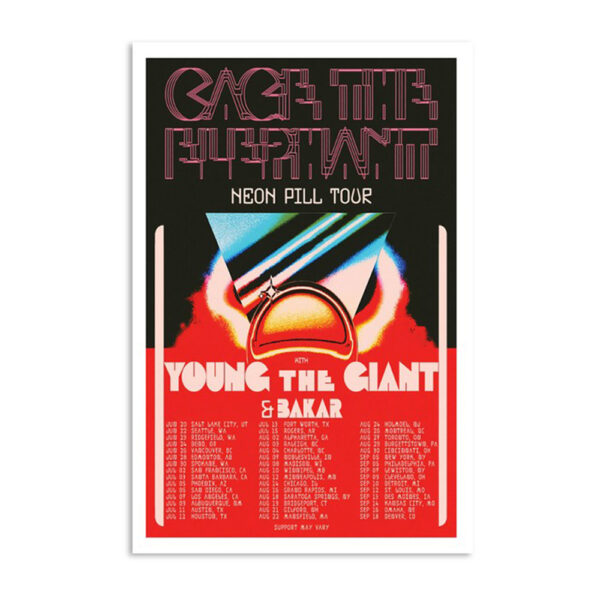 Cage The Elephant Neon Pill Tour 24 Poster