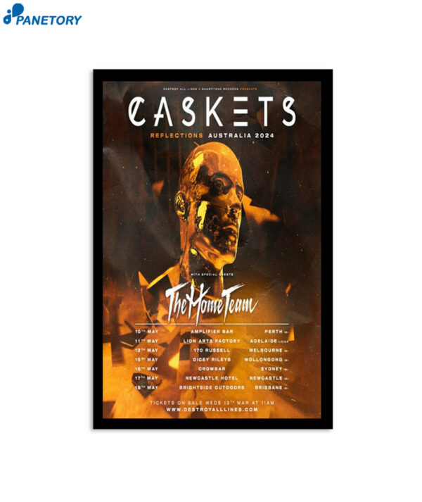 Caskets Reflections Tour 2024 Australia Poster