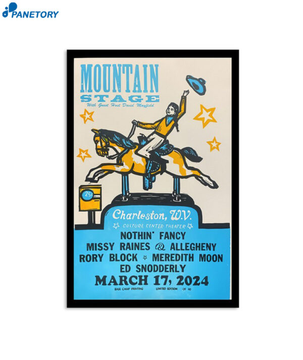 David Mayfield Event Mountain Stage Culture Center Theater Charleston Wv March 17 2024 Poster