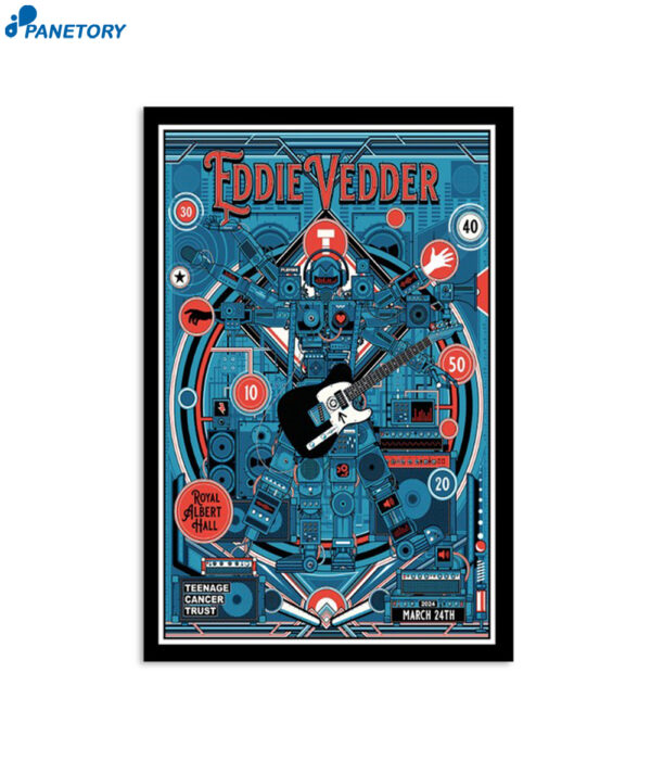 Eddie Vedder Royal Albert Hall March 24 2024 Poster