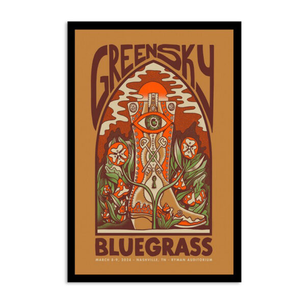 Greensky Bluegrass Ryman Auditorium Nashville Tn March 8 & 9 2024 Poster