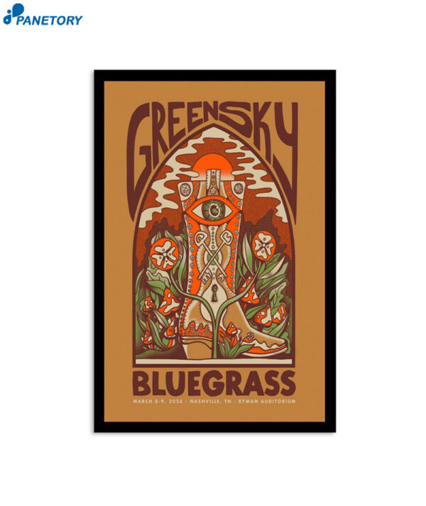 Greensky Bluegrass Ryman Auditorium Nashville Tn March 8 & 9 2024 Poster