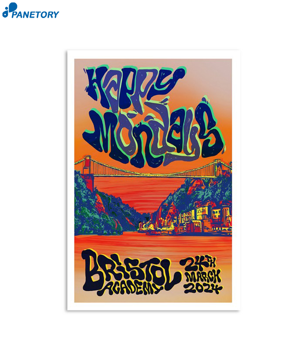 Happy Mondays Show March 24 2024 Academy Bristol Poster 2 Happy Mondays Show March 24 2024 Academy Bristol Poster
