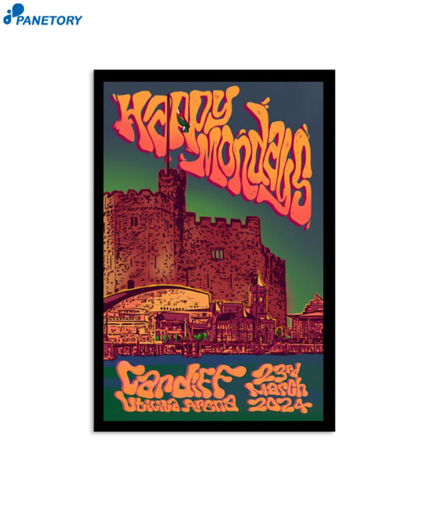 Happy Mondays Utilita Arena Cardiff Uk Mar 23 2024 Poster