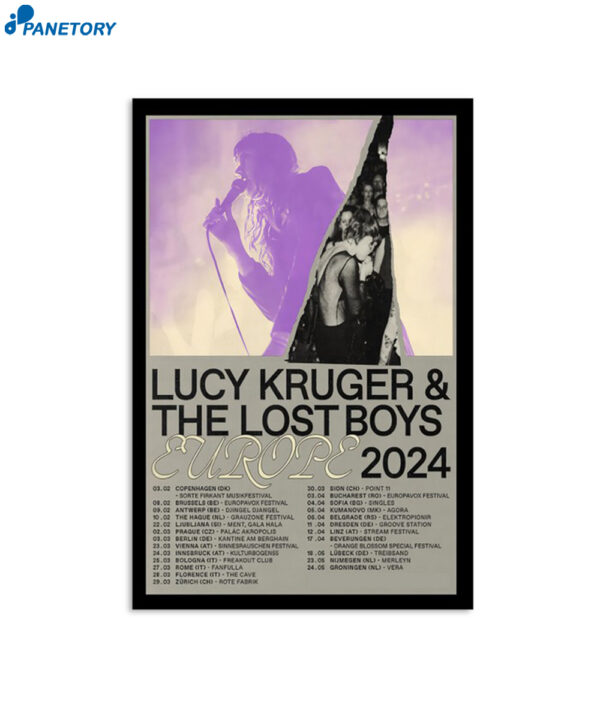 Lucy Kruger & The Lost Boys Europe Tour 2024 Poster